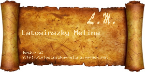 Latosinszky Melina névjegykártya